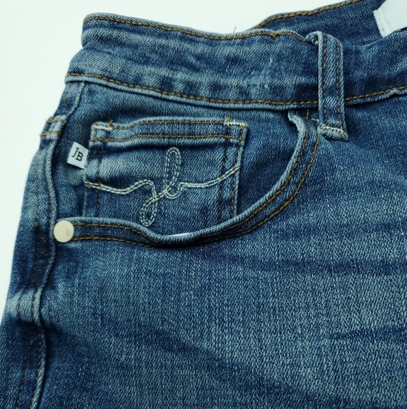 NWOT Judy Blue Womens Wide Leg Crop Stretchy Blue Jeans Raw Hem Size 9/29 - Picture 8 of 13